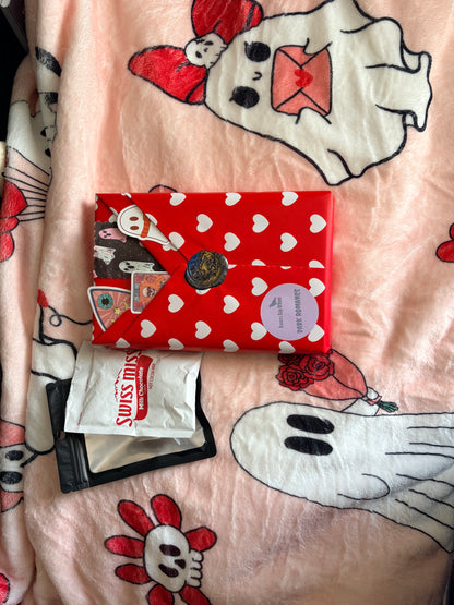 Valentine's blind date with a book and blanket