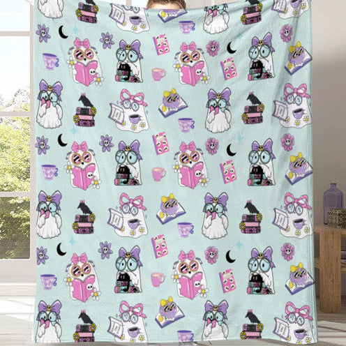 Ghosts and Books Blanket